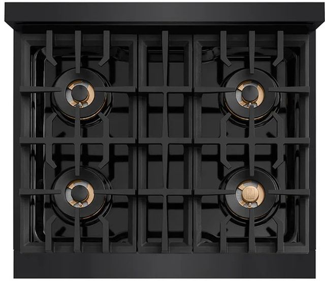 ZLINE 30" 4.2 cu. ft. Dual Fuel Range with 4 Burner DuoPro™ Cooktop and Electric Convection Oven in Black Stainless Steel-3
