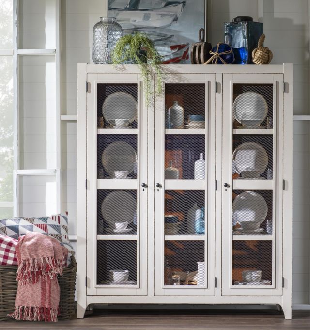 Legacy Classic Lake House Pinecone/Sailcloth Display Cabinet-1