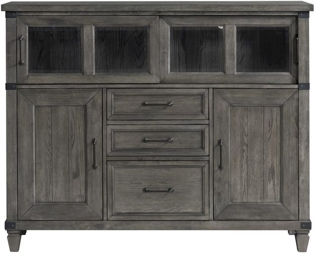 Intercon Foundry Brushed Pewter Sliding Door Cabinet-1