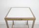 Zeugma Imports White Stone Top Side Table with Champagne Gold Leaf Base-3