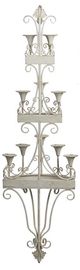 A & B Home Disressed White Candle Holder-1
