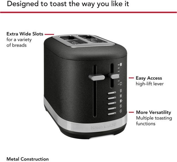 KitchenAid® 2 Slice Cast Iron Black Toaster-4