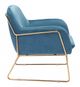 Zuo® Nadir Blue and Gold Arm Chair-2