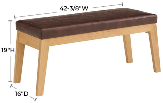 Whittier Wood® Furniture Addison Duet Upholstered Bench-1