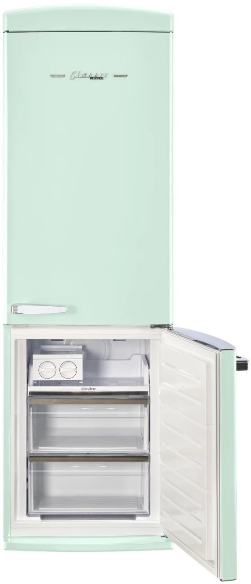 Unique® Appliances Classic Retro 24" 11.7 Cu. Ft. Summer Mint Green Counter Depth Bottom Freezer Refrigerator-2
