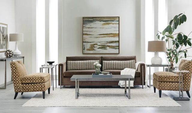 Hooker® Furniture Chapman Gray Console Table with Pewter Base-3