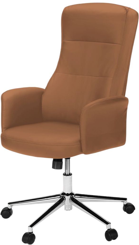 Monarch Specialties Inc. Brown Leather-Look High Back Executive Office Chair with Tilt Function-2