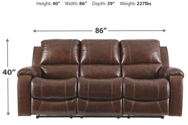 Signature Design by Ashley® Rackingburg Mahogany Reclining Sofa-2