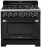 Unique® Appliances Classic Retro 36" Midnight Black Pro Style Gas Range-0