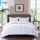 Olliix by Sleep Philosophy White King Year Round Warmth 300 Thread Count Cotton Sateen White Down Alternative 3M Thinsulate Comforter-0