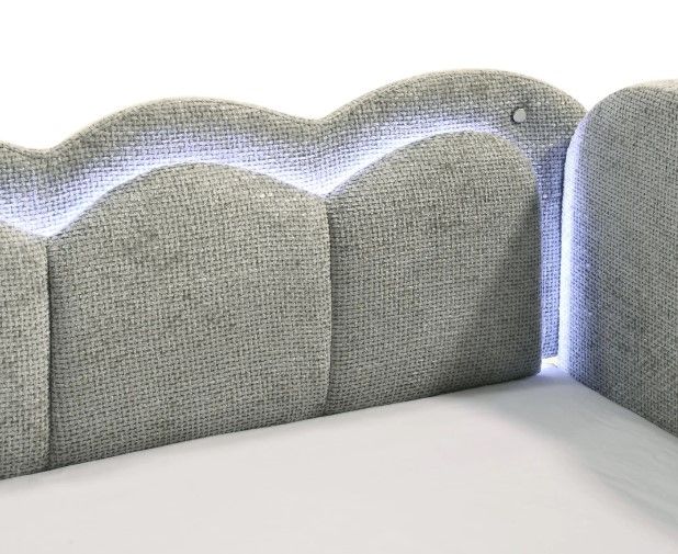 Crown Mark Melody Light Gray Upholstered Daybed-2