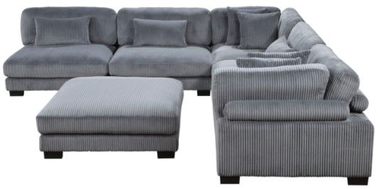 Mazin Furniture Traverse 2-Piece Gray Sectional Set-2