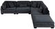 Homelegance® Traverse 5-Piece Black One-Arm Modular Sectional with Ottoman-2