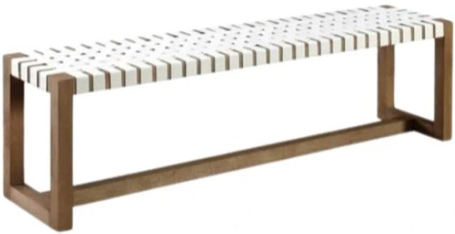 Modus Furniture One Bisque/White Pearl Dining Bench-0