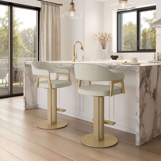 Amisco Customizable Jayden Upholstered Seat and Backrest Swivel Bar Stool with Memory Return-2