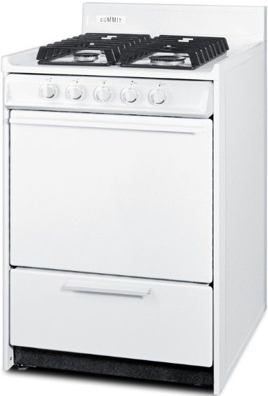 Summit® 24” White Freestanding Gas Range-2