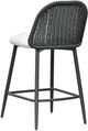 TOV Furniture Alexa Black/Cream White Linen/Wicker Outdoor Counter Stool-4