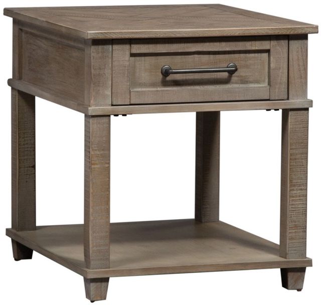 Liberty Furniture Parkland Falls Weathered Taupe Rectangular End Table-0
