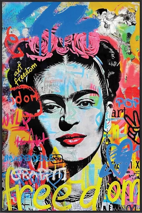 Classy Living Expressive Graffiti Art Freedom Portrait Wall Art-0
