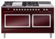 Ilve® Nostalgie II Noblesse 60'' Burgundy Pro Style Dual Fuel Range with Chrome Trim-0