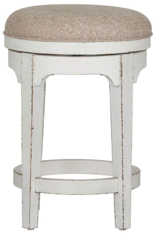 Liberty Furniture Magnolia Manor Antique White/Gray Console Swivel Stool-2