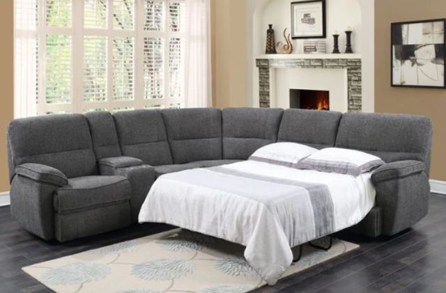 Emerald Home Aurora 3-Piece Lunar Gray Full Sleeper Sectional Set-3