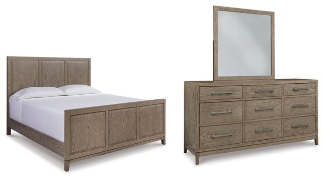 Signature Design by Ashley® Chrestner 3-Piece Gray Queen Panel Bed Set-0