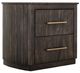 International Furniture Direct Dark Mezquite Black Curved Nightstand-0