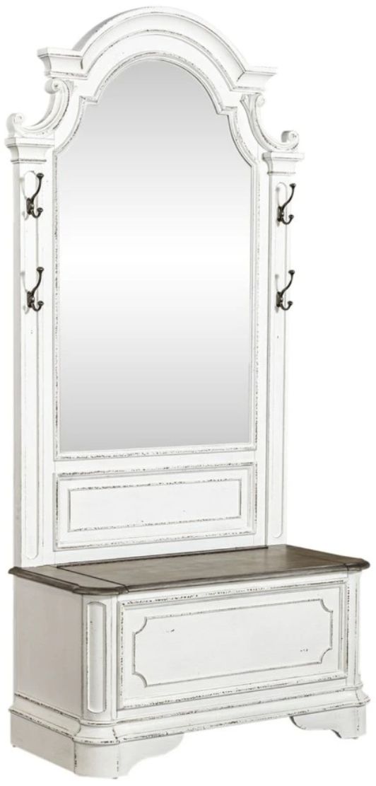 Liberty Furniture Magnolia Manor 2-Piece Antique White/Weathered Bark Hall Tree Set-0