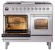 Ilve® Nostalgie II Noblesse 40'' Stainless Steel Pro Style Dual Fuel Range with Chrome Trim-3