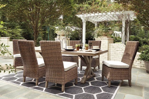 Signature Design by Ashley® Beachcroft 7-Piece Beige Outdoor Dining Set-3
