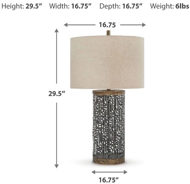 Signature Design by Ashley® Dayo Gold/Gray Table Lamp-2