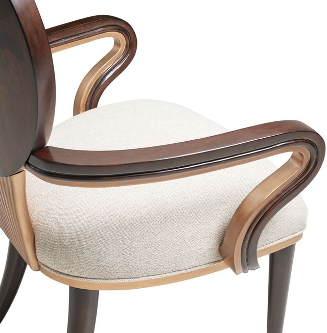 Michael Amini® Camellia Field Pecan-V166 Warm Pecan Arm Chair-3