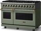 Viking® 5 Series 48" Eucalyptus Pro Style Dual Fuel (NG) Range with Brushed Brass Trim-3