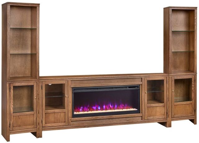 aspenhome® Sandro Brushed Bourbon 80'' Fireplace Entertainment Wall-0