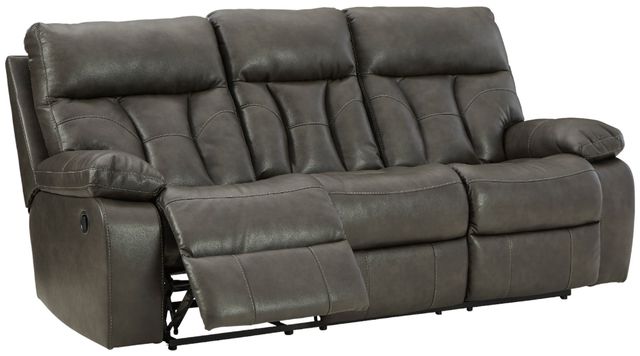 Signature Design by Ashley® Willamen Quarry Reclining Sofa with Drop Down Table-0