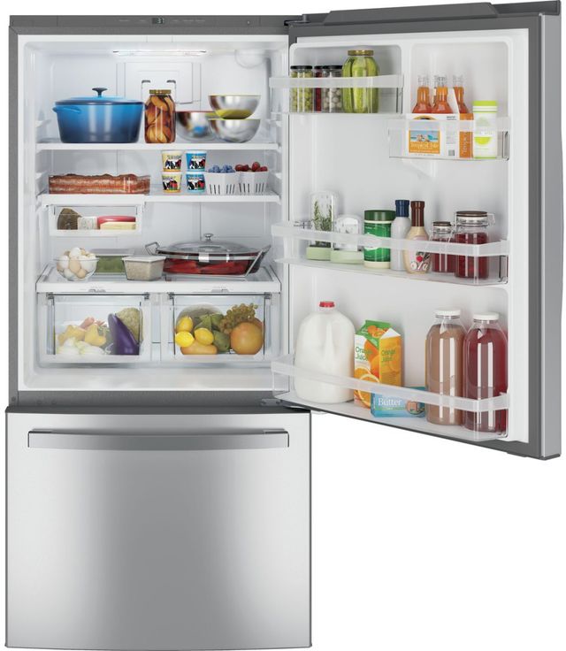 GE® 33" 24.8 Cu. Ft. Fingerprint Resistant Stainless Steel Bottom Freezer Refrigerator-3