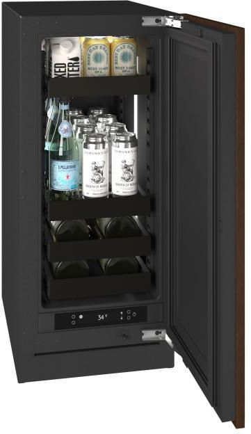 U-Line®  Seamless Collection 15" 2.8 Cu. Ft. Panel Ready Beverage Center with Solid Door-4