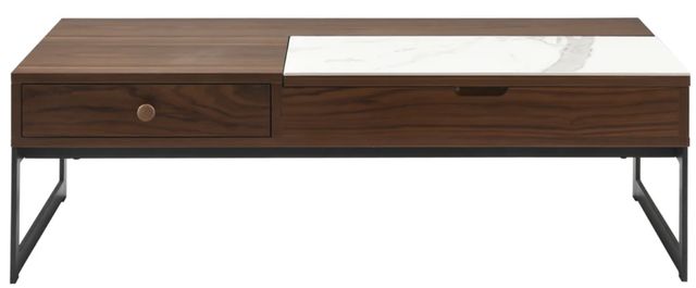 Armen Living Faye Walnut Lift-Top Coffee Table with Dusk Base-4
