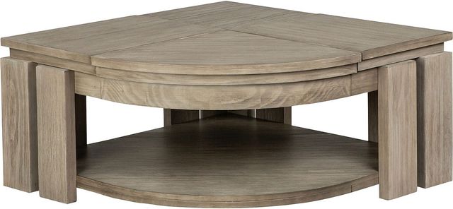 Magnussen Home® Conrad Stone Harbor Grey Pie Shaped Lift Top Cocktail Table with Casters-4