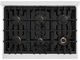 ZLINE Classic Series Autograph Edition 36" Satin Stainless Steel Pro Style Dual Fuel Range with Black Matte Door and Polished Gold Accents-1