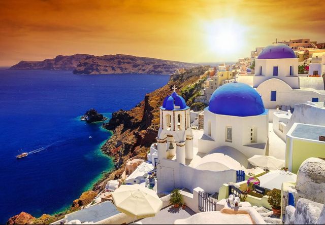 Classy Art Santorini Sunset Wall Art-0