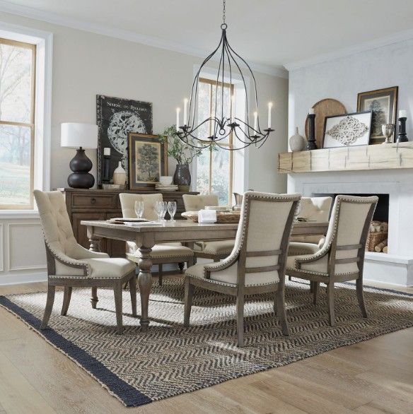 Liberty Furniture Americana Farmhouse 7-Piece Beige/Dusty Taupe Dining Table Set-1
