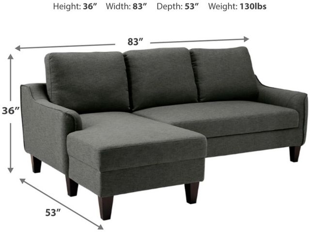 Signature Design by Ashley® Jarreau Gray Queen Sofa Chaise Sleeper-2