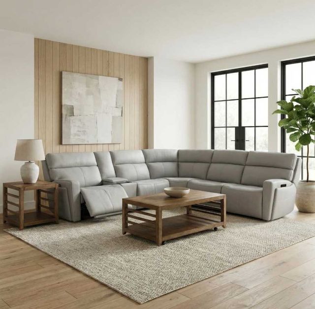 Liberty Furniture Chase 6-Piece Oslo Gray Power Reclining Sectional-2