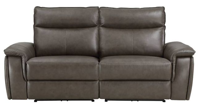 Homelegance® Maroni Dark Brown Double Power Reclining Loveseat with Power Headrests-1