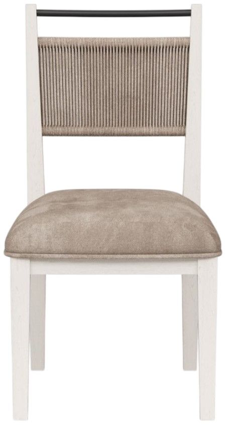 Bernards Trilogy Camel/Vanilla Rope Back Side Chair-2