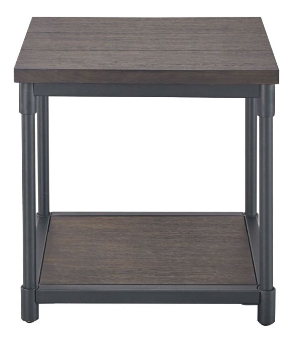 Steve Silver Co. Prescott Smoky Oak End Table with Black Frame-2