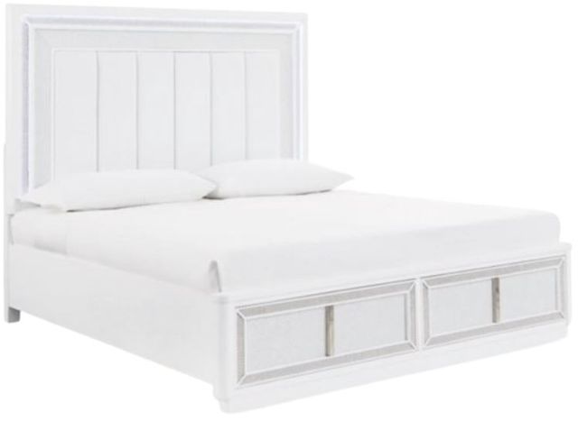 Signature Design by Ashley® Chalanna White Queen Upholstered Storage Panel Bed-1