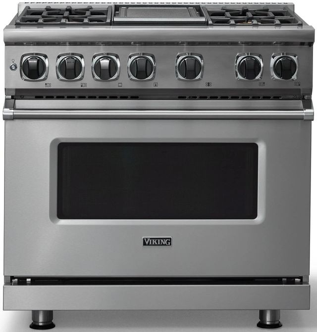 Viking® 7 Series 36" Stainless Steel Pro Style Dual Fuel Range-0
